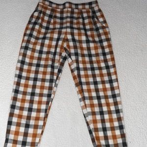 Orange and black plaid pants